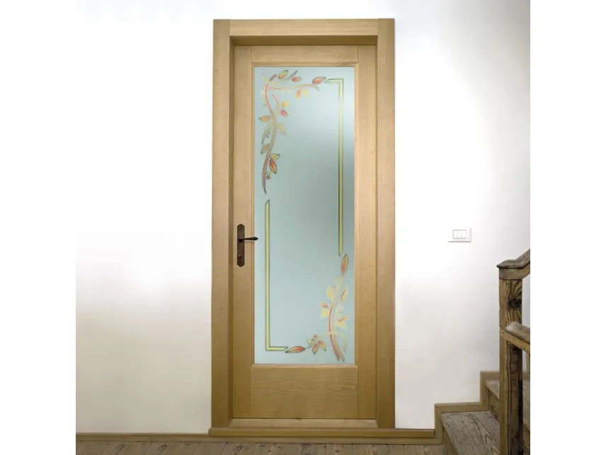 Vetri Decorati Per Porte Interne Classiche.Porta Branch Di Farm Legno