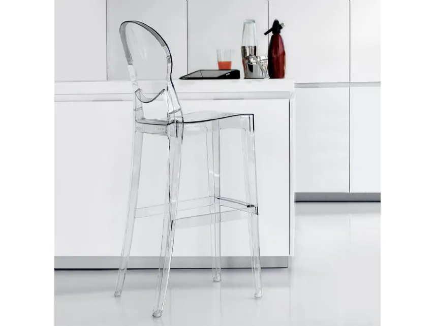 Sgabello Ink Stool 74 in policarbonato trasparente di La Seggiola