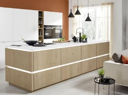 Cucina Design con isola Tavola Rovere Pinot di Nolte