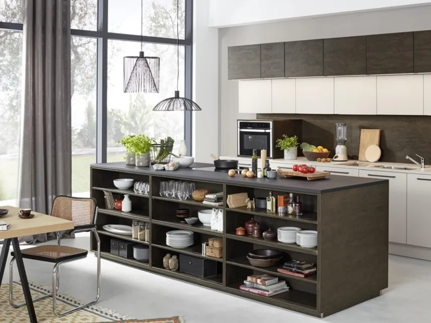 Cucina Moderna Artwood Legno Scuro e Sahara di Nolte