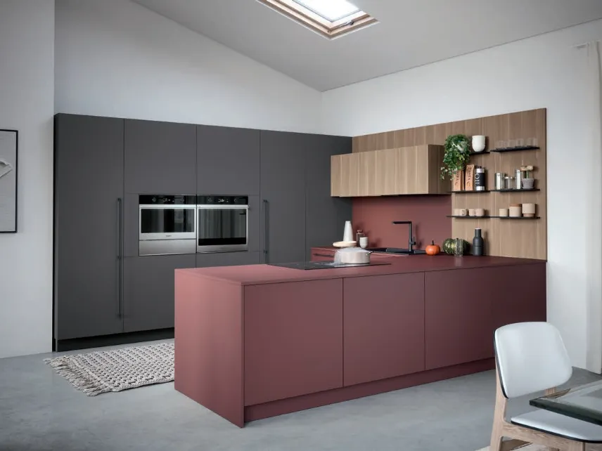 Cucina Moderna con penisola Colibrì Maniglia 02 di Forma Cucine