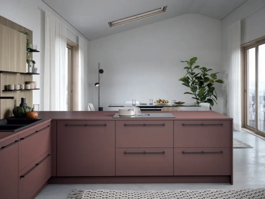 Cucina Moderna con penisola Colibrì Maniglia 02 di Forma Cucine