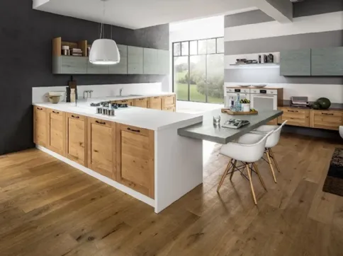 Cucina Moderna Curry 02 in Rovere Naturale di Arrex