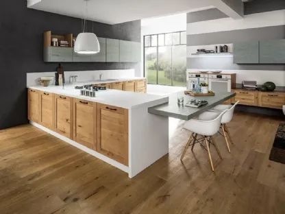 Cucina Moderna Curry 02 in Rovere Naturale di Arrex