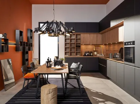 Cucina Moderna angolare Flair Nero e Rovere di Nolte