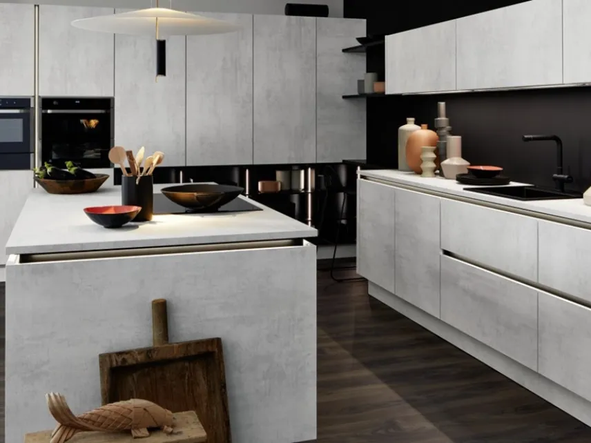 Cucina Moderna Stone Beton Bianco di Nolte