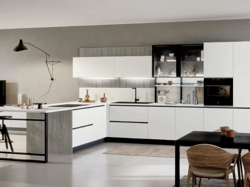 Cucina Moderna con penisola Trend Maniglia Home 04 di Forma Cucine